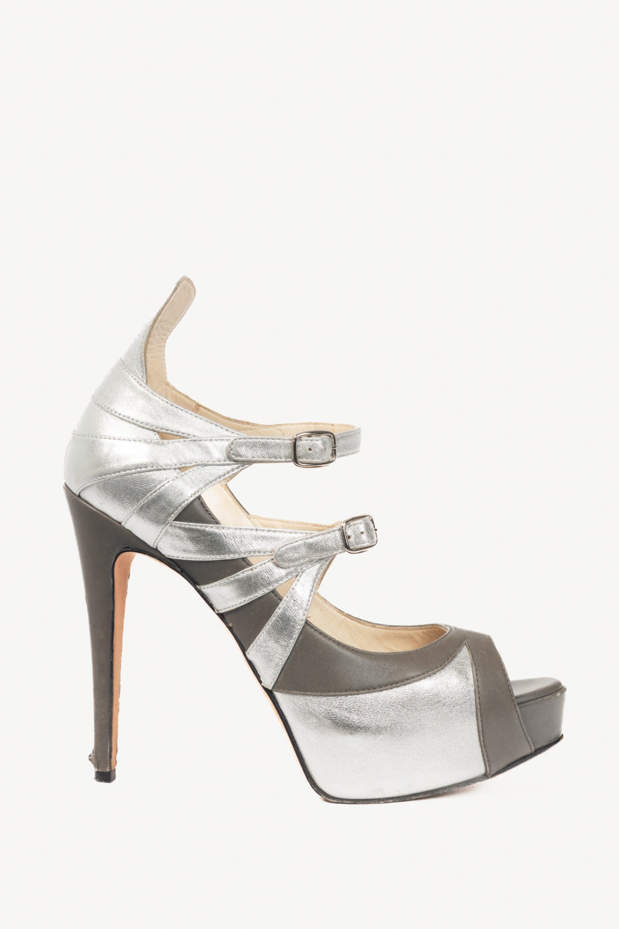 Brian Atwood Asia Argento Nappa Silk Platform Sandals
