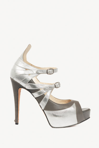 Brian Atwood Asia Argento Nappa Silk Platform Sandals