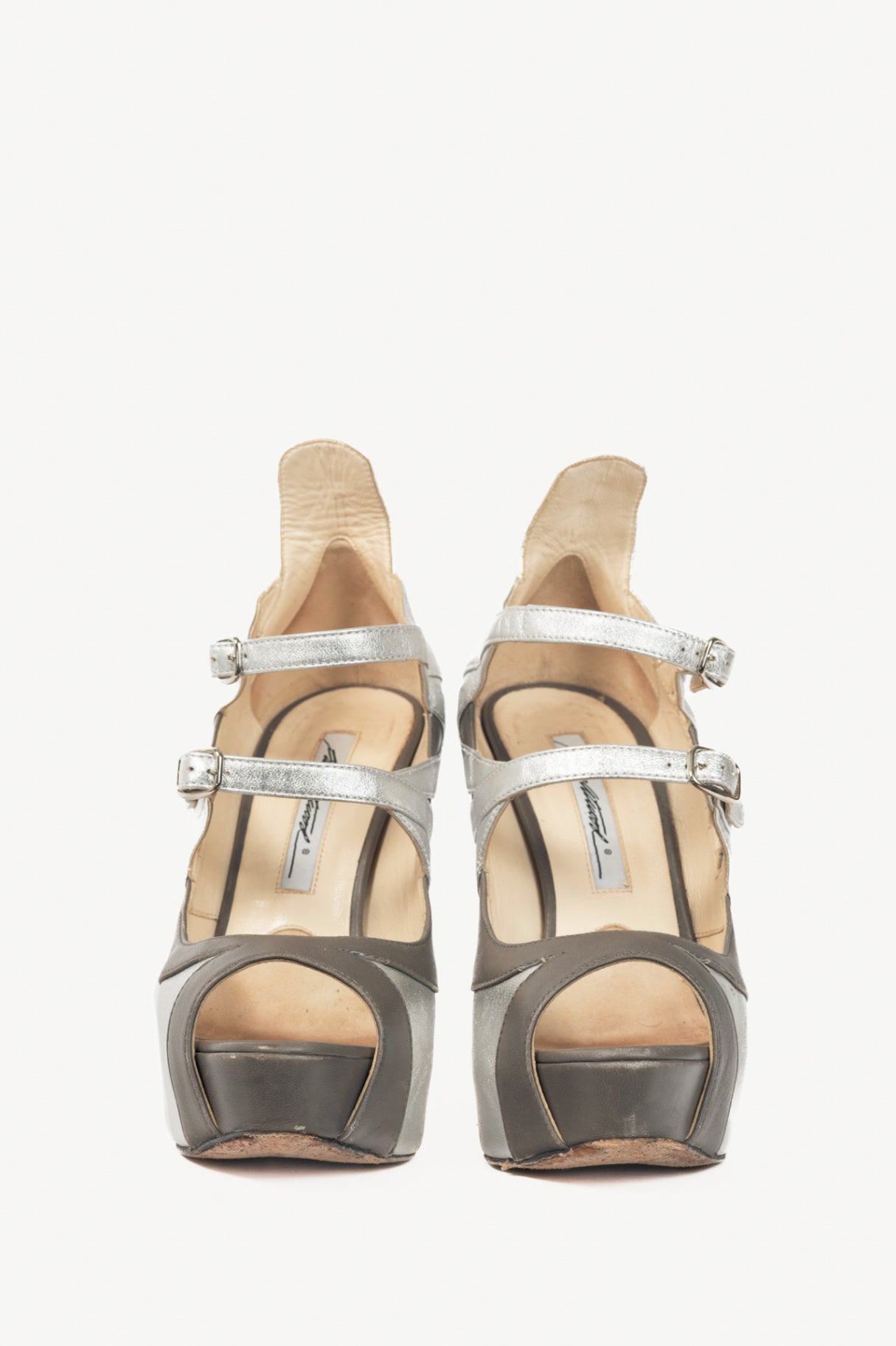 Brian Atwood Asia Argento Nappa Silk Platform Sandals