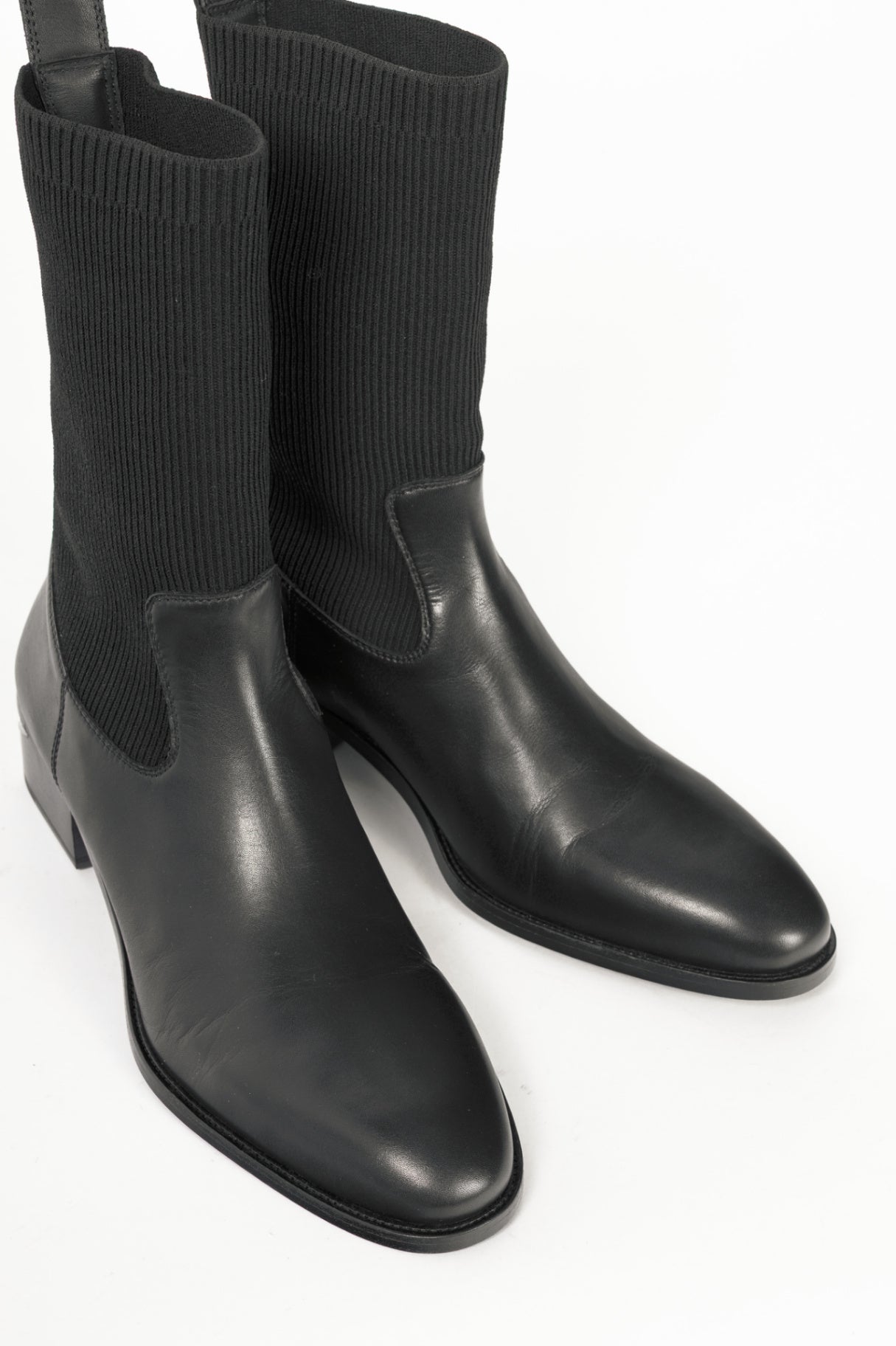 Alexander Wang Kane Black Leather Sock Boots