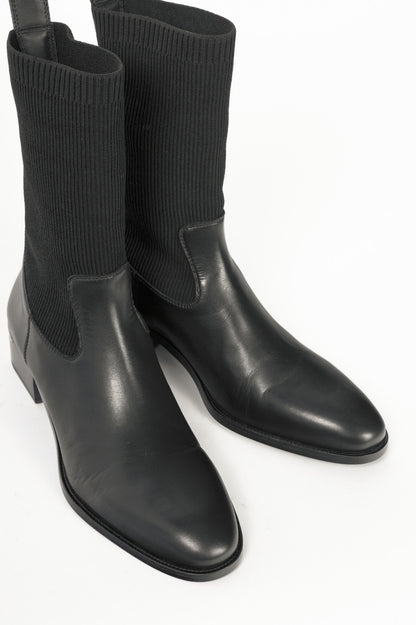 Alexander Wang Kane Black Leather Sock Boots