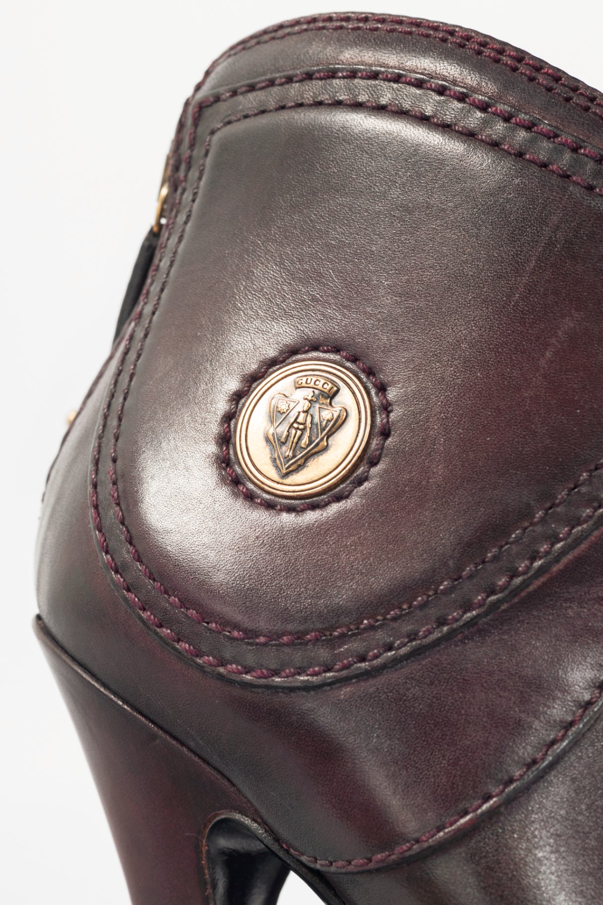 Gucci Diana Eggplant Betis Calf Hysteria Booties