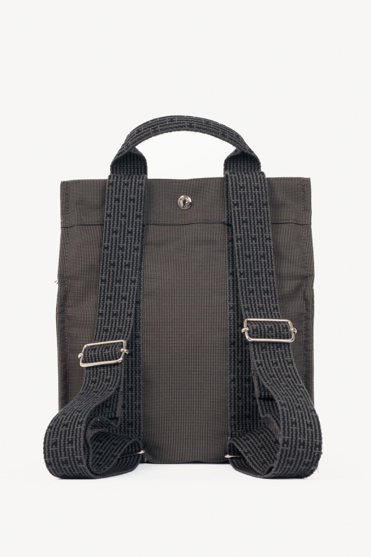 Hermes Herline Graphite Canvas H-Tape Backpack