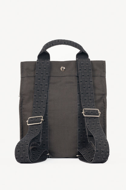 Hermes Herline Graphite Canvas H-Tape Backpack