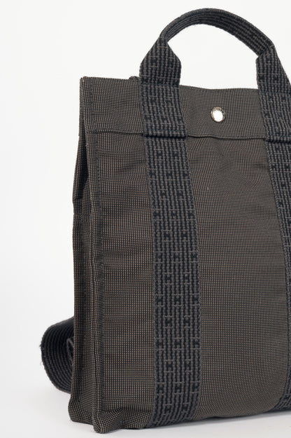 Hermes Herline Graphite Canvas H-Tape Backpack