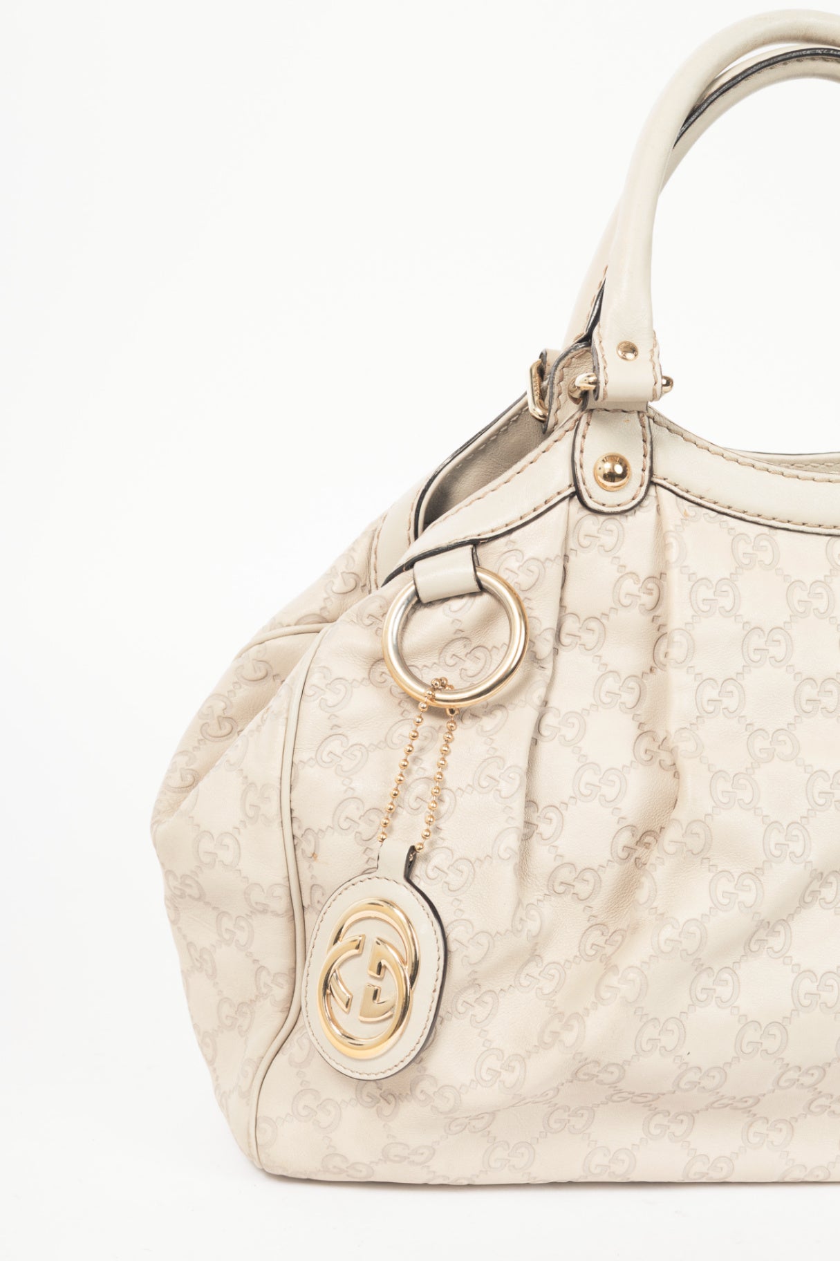 Gucci Sukey Guccissima Beige Leather Tote 
