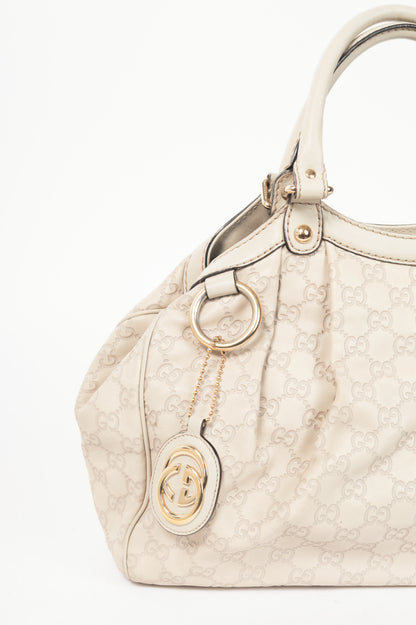 Gucci Sukey Guccissima Beige Leather Tote 