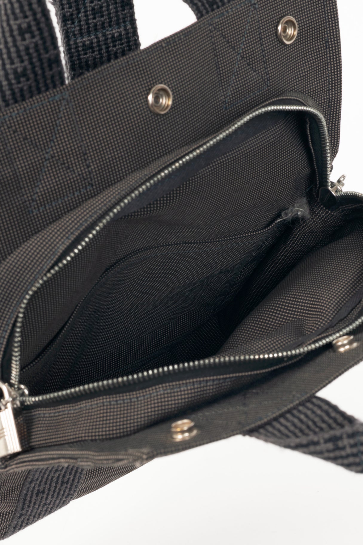 Hermes Herline Graphite Canvas H-Tape Backpack