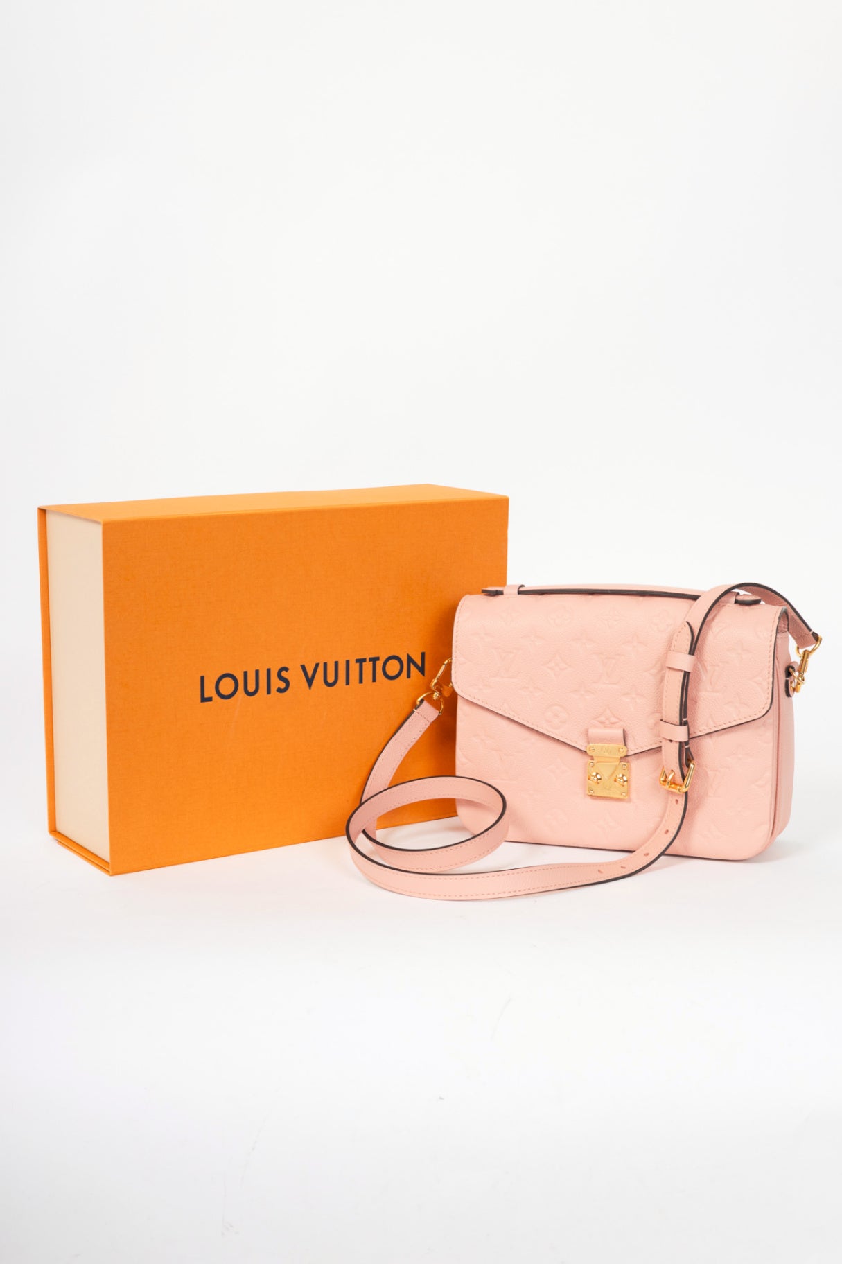 Louis Vuitton Pochette Metis MM Rose Poudre Monogram Empreinte Satchel 