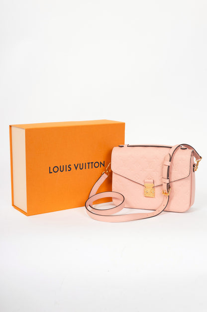 Louis Vuitton Pochette Metis MM Rose Poudre Monogram Empreinte Satchel 