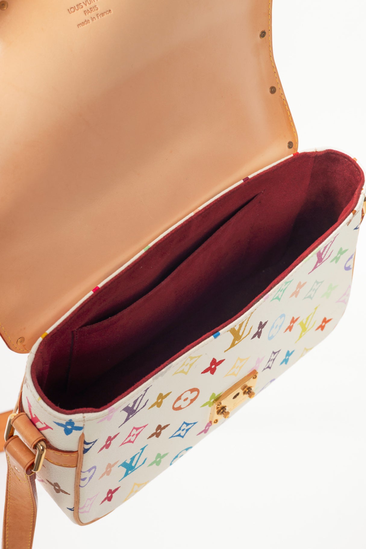 Louis Vuitton Sologne White Multicolore Monogram Studded Crossbody