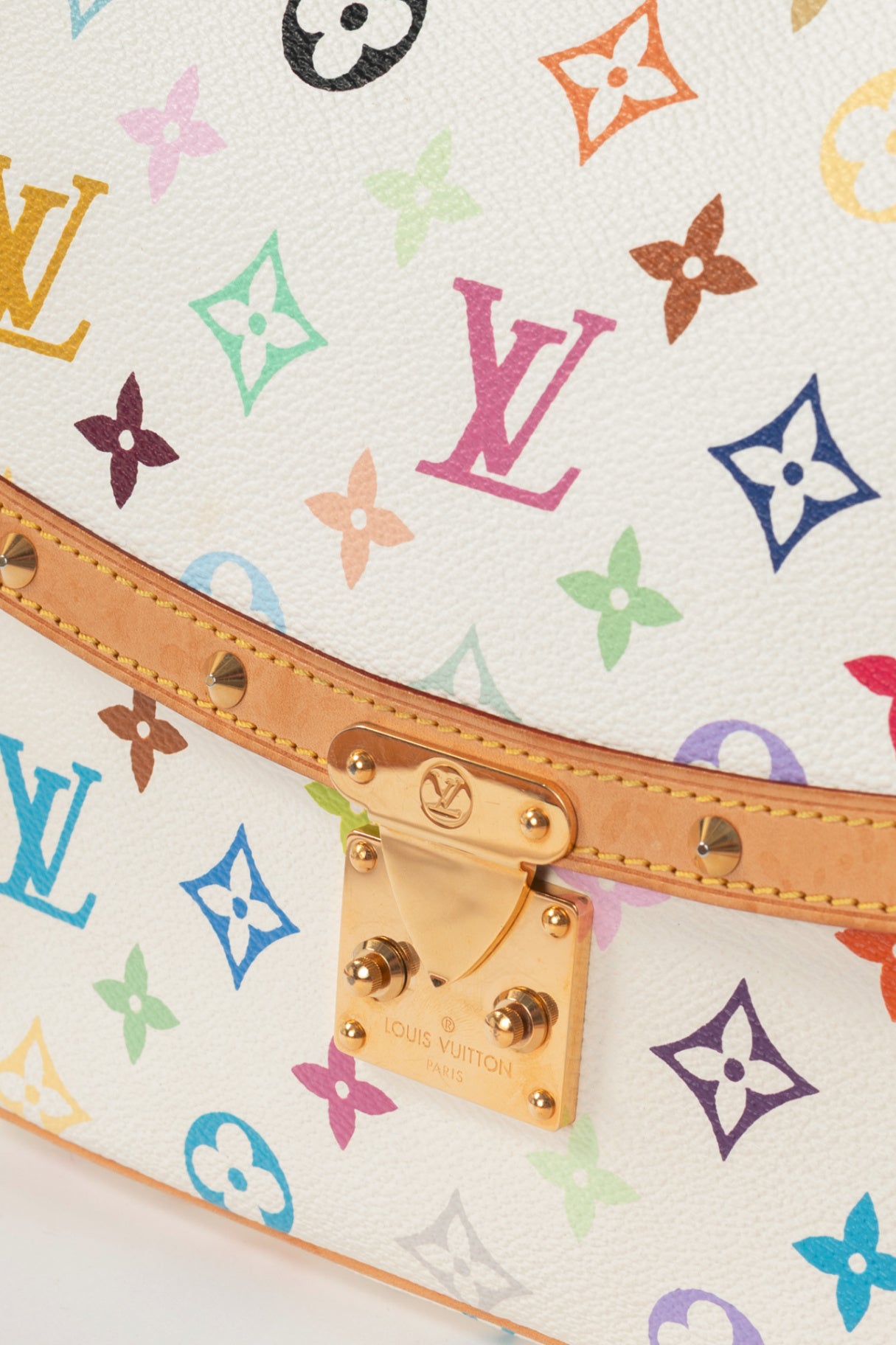Louis Vuitton Sologne White Multicolore Monogram Studded Crossbody