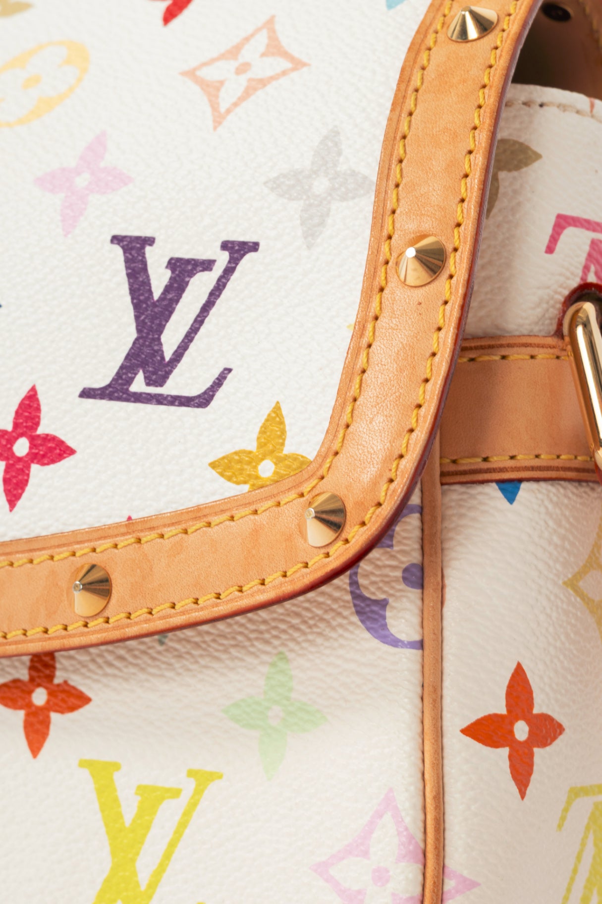 Louis Vuitton Sologne White Multicolore Monogram Studded Crossbody