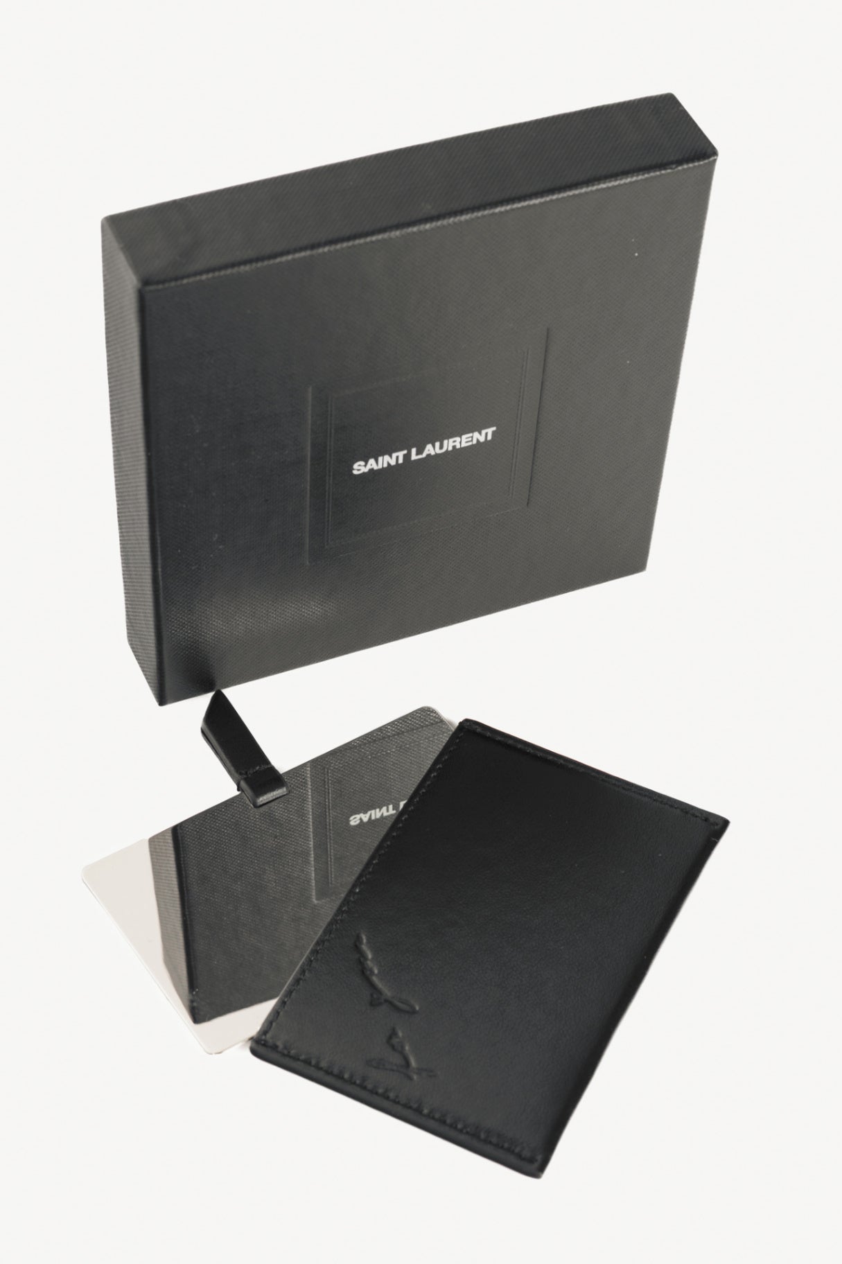 Saint Laurent Black Smooth Calfskin "For You" Card Case & Mirror