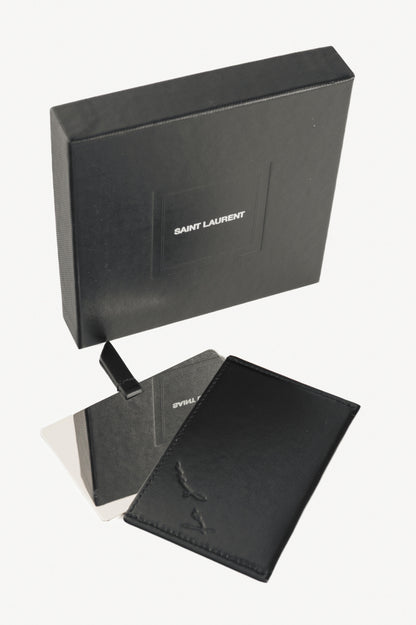 Saint Laurent Black Smooth Calfskin "For You" Card Case & Mirror