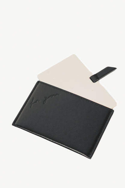Saint Laurent Black Smooth Calfskin "For You" Card Case & Mirror