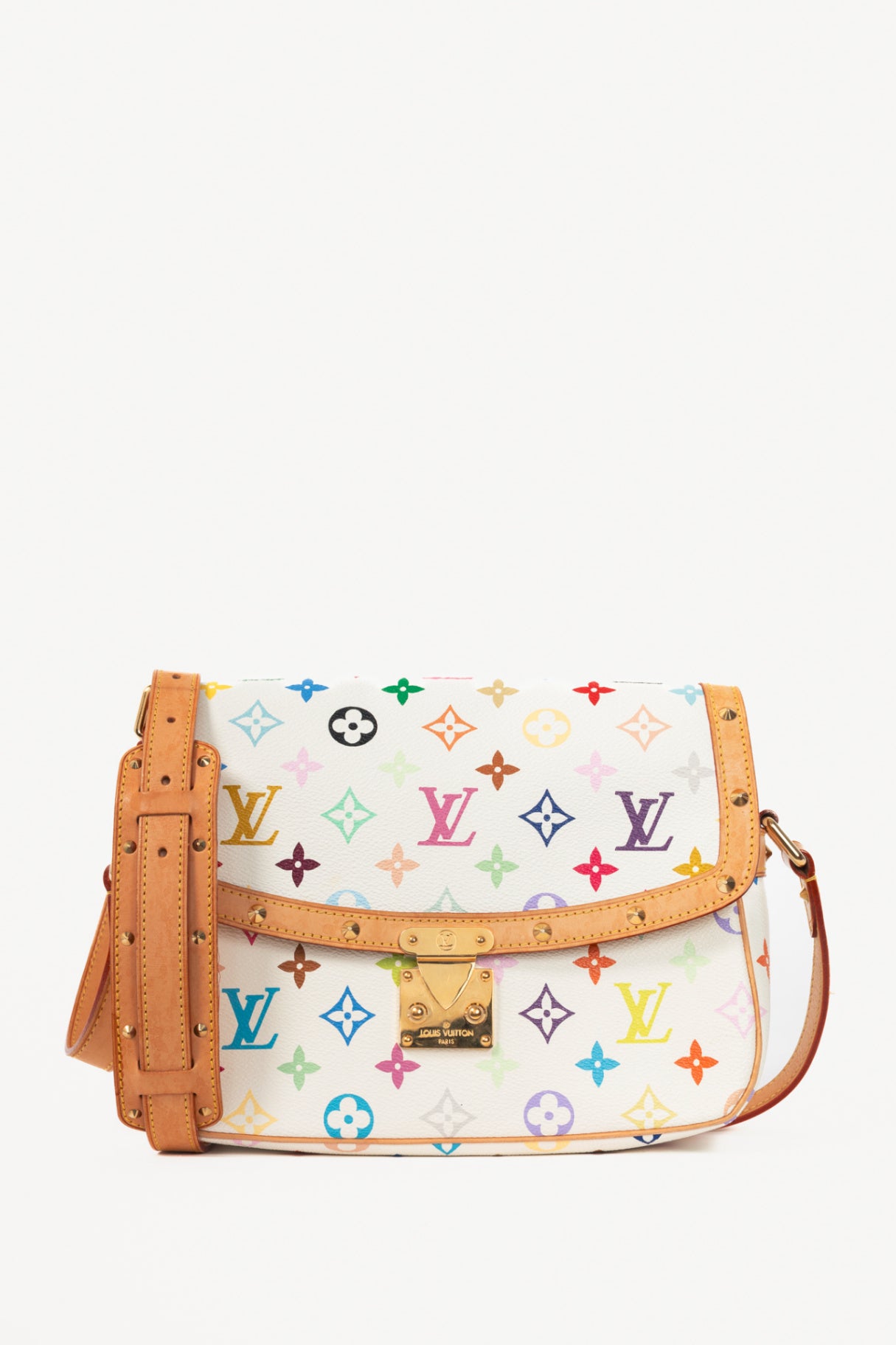 Louis Vuitton Sologne White Multicolore Monogram Studded Crossbody