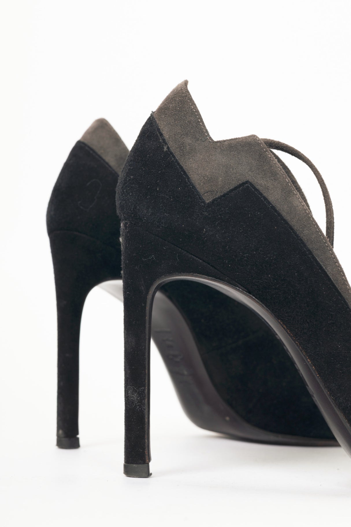 Stuart Weitzman Zig Black Suede Ankle-Tie Pointed-Toe Pumps