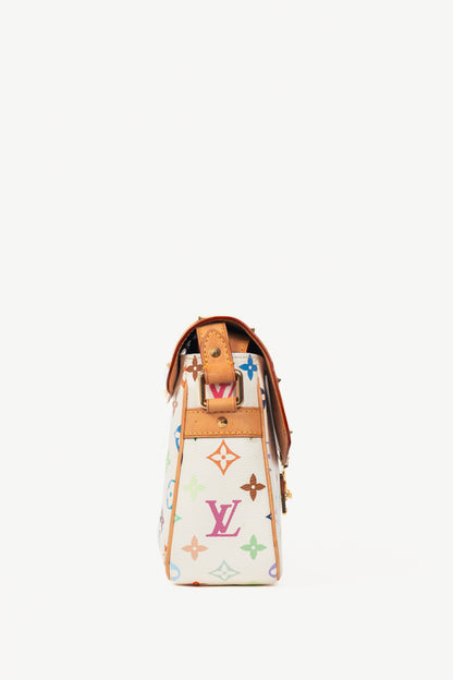Louis Vuitton Sologne White Multicolore Monogram Studded Crossbody