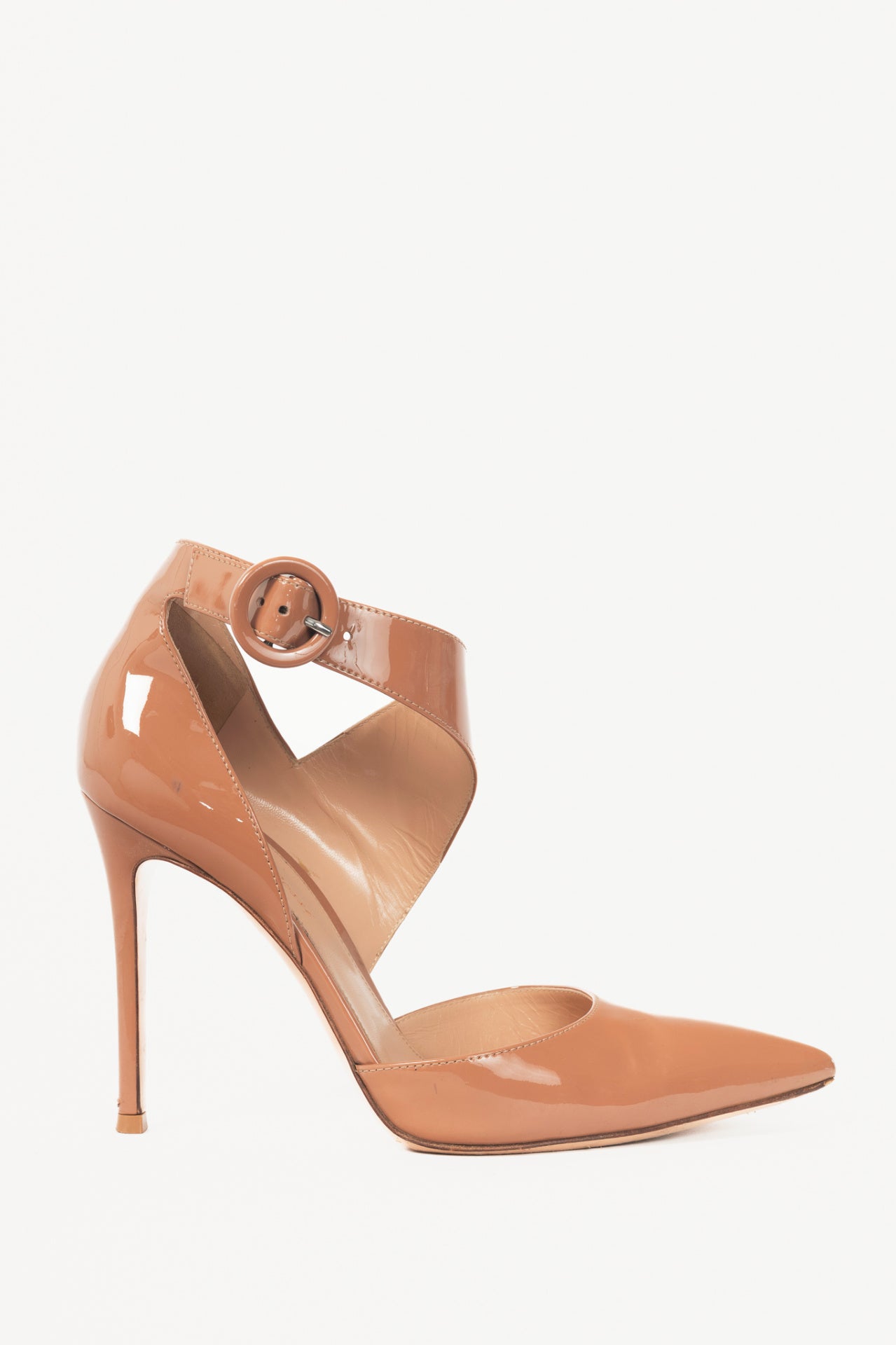 Gianvito Rossi Nude Patent D'orsay Pointed-Toe Pumps