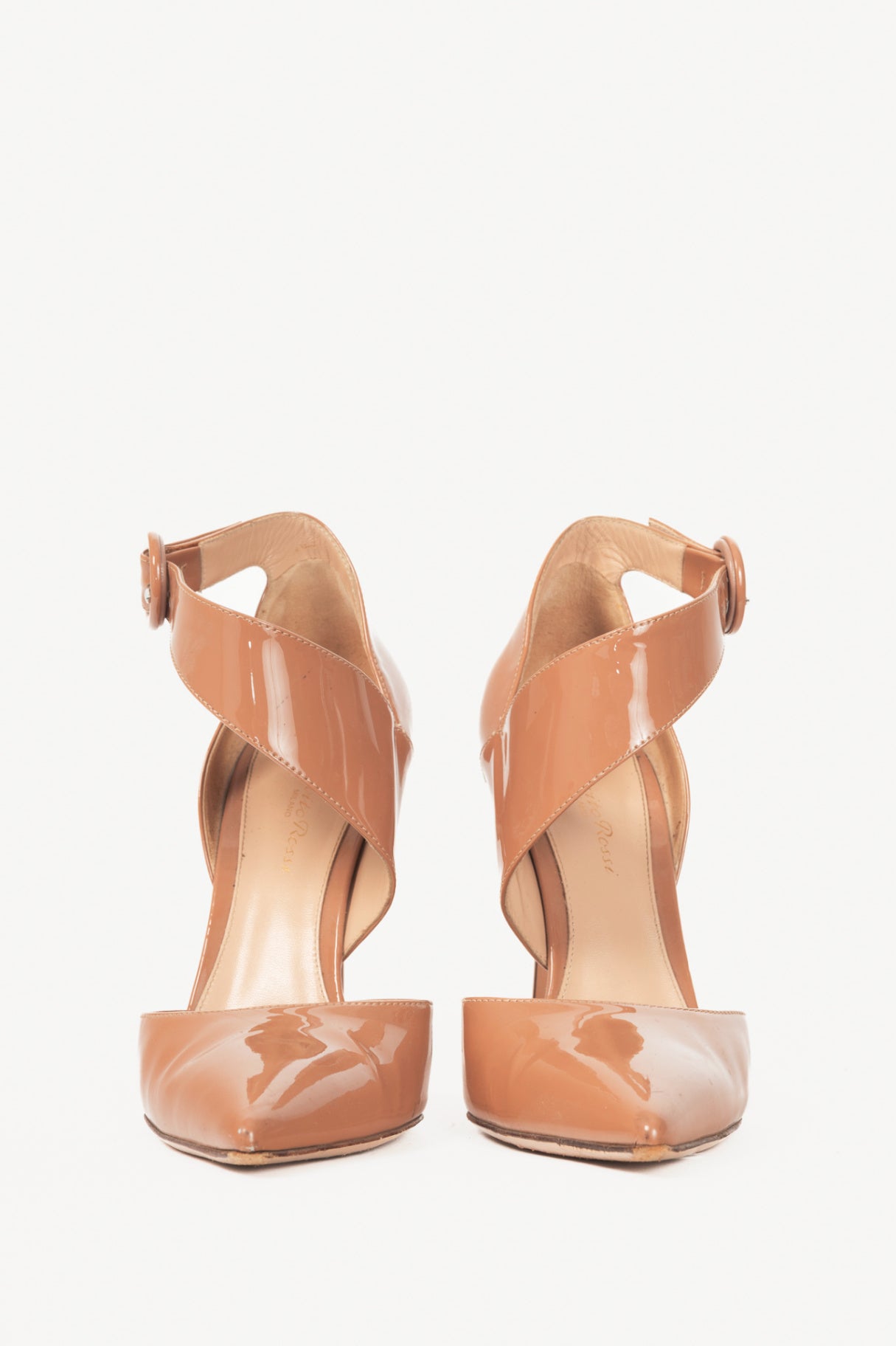 Gianvito Rossi Nude Patent D'orsay Pointed-Toe Pumps