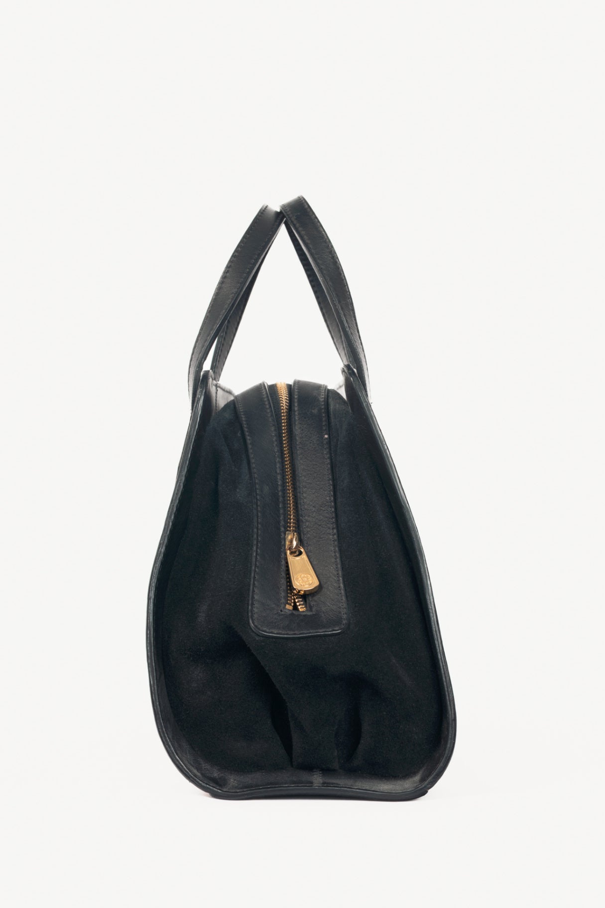 Nora Lozza Black Snake-Embossed Striped Tote