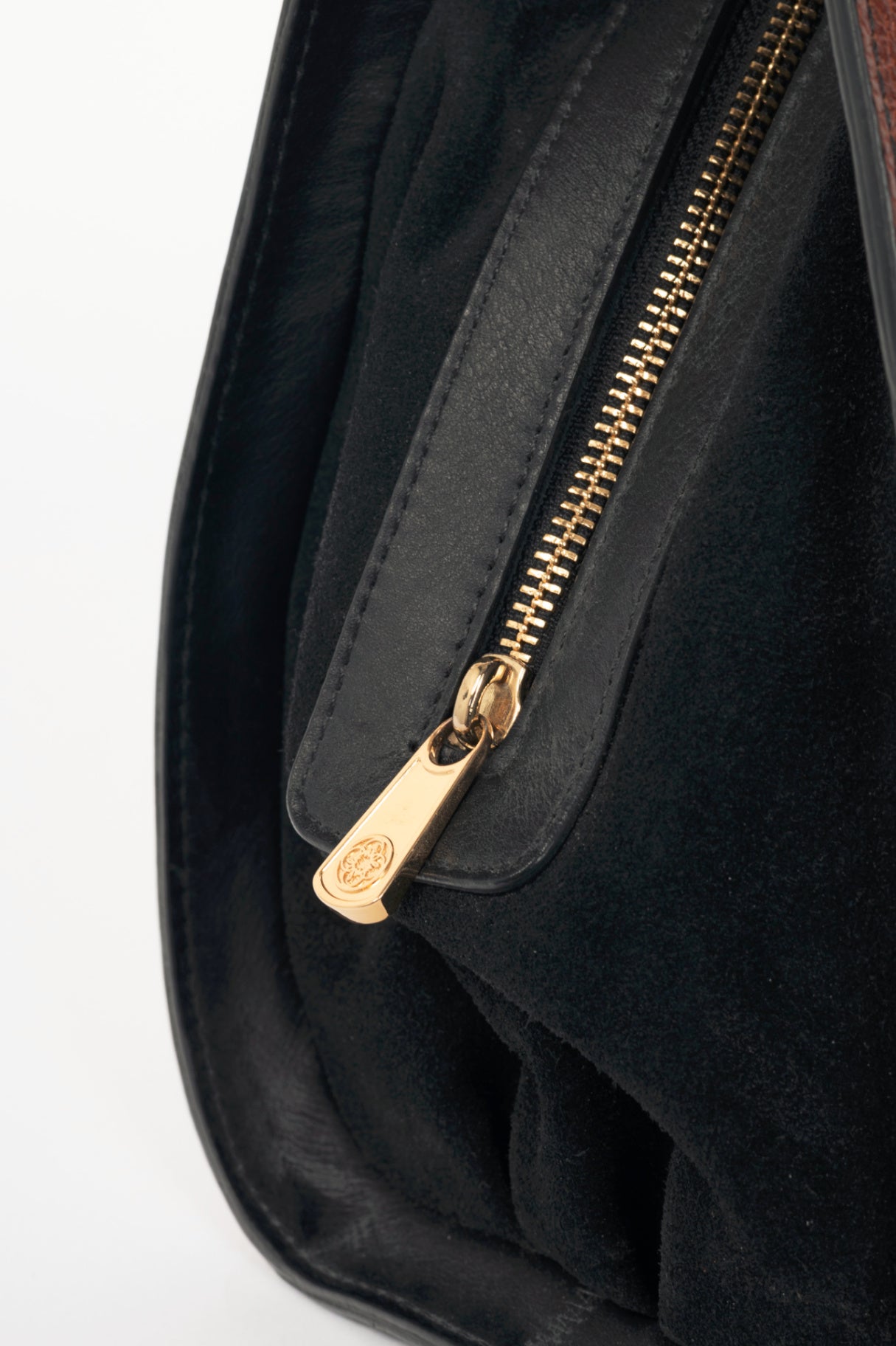Nora Lozza Black Snake-Embossed Striped Tote