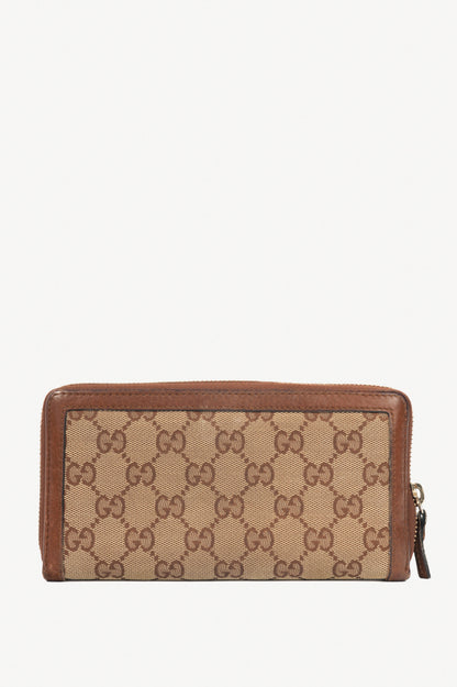 Gucci Beige GG Canvas Bamboo-Bow Wallet