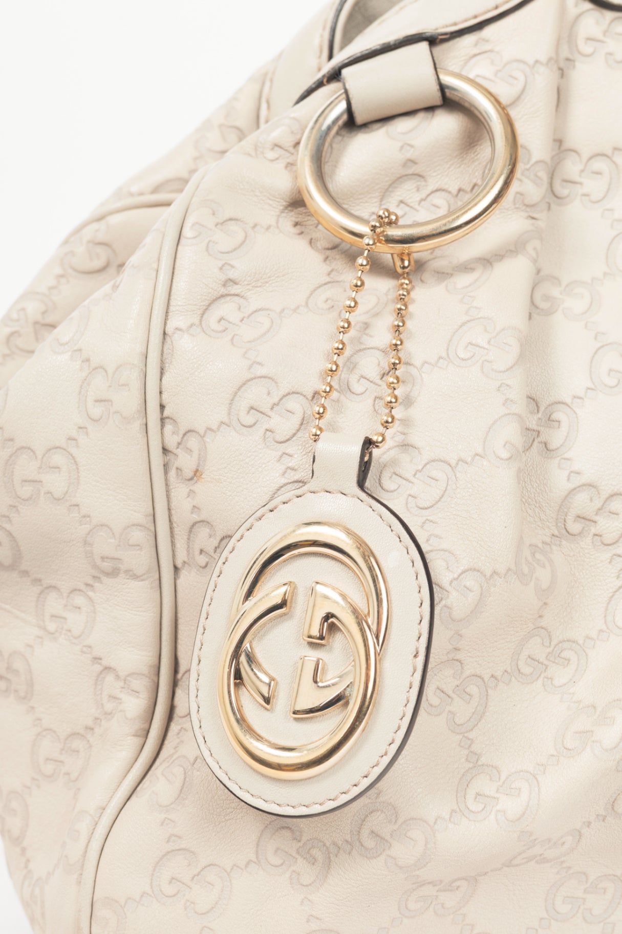 Gucci Sukey Guccissima Beige Leather Tote 