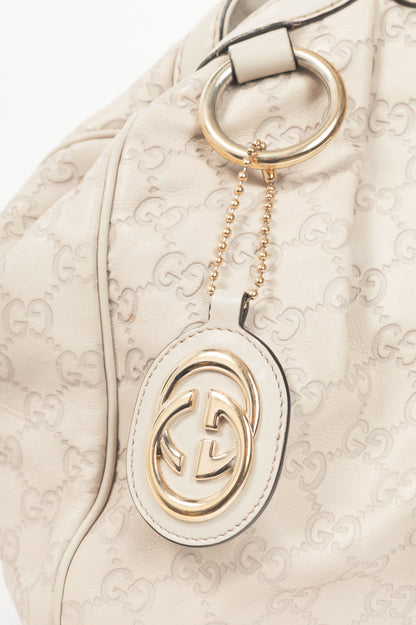 Gucci Sukey Guccissima Beige Leather Tote 