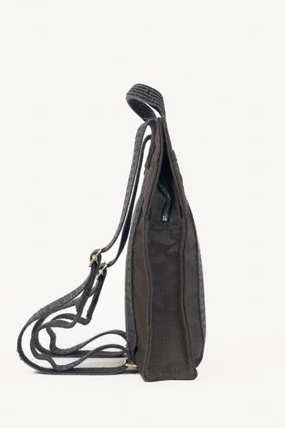 Hermes Herline Graphite Canvas H-Tape Backpack