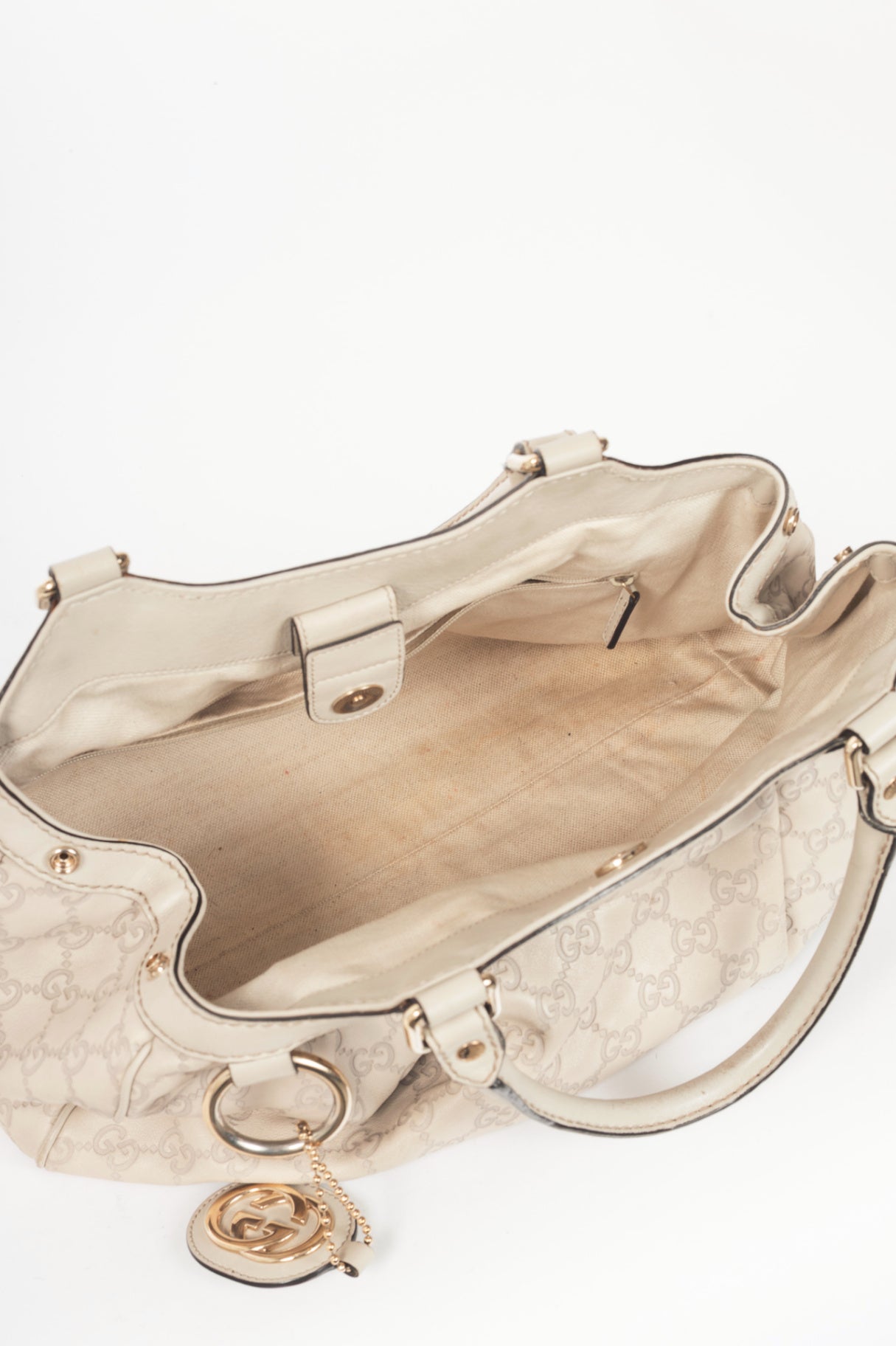Gucci Sukey Guccissima Beige Leather Tote 
