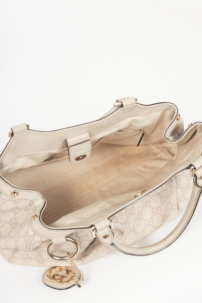 Gucci Sukey Guccissima Beige Leather Tote 