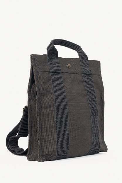 Hermes Herline Graphite Canvas H-Tape Backpack