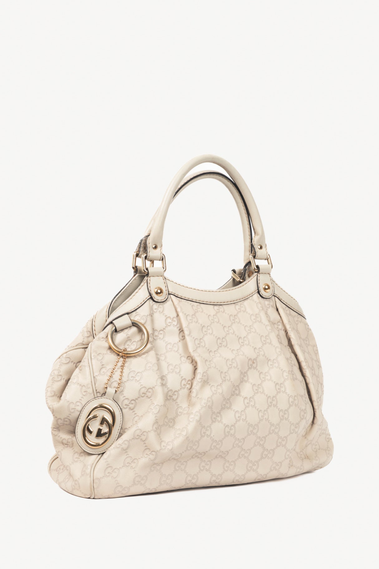 Gucci Sukey Guccissima Beige Leather Tote 