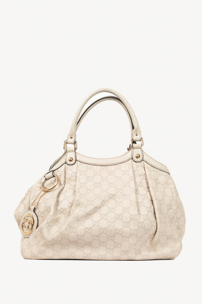 Gucci Sukey Guccissima Beige Leather Tote 