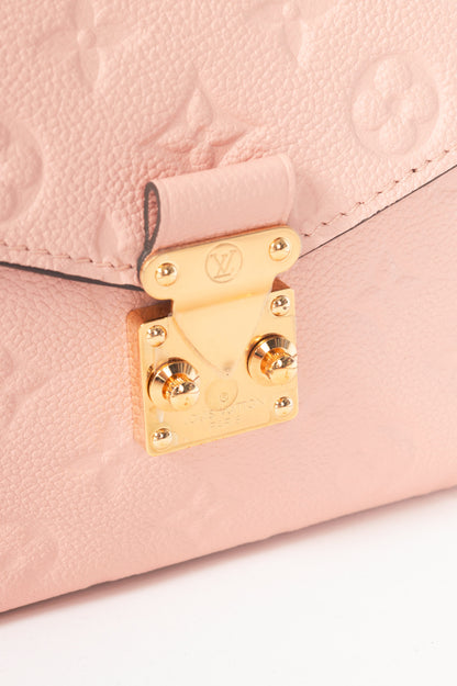 Louis Vuitton Pochette Metis MM Rose Poudre Monogram Empreinte Satchel 