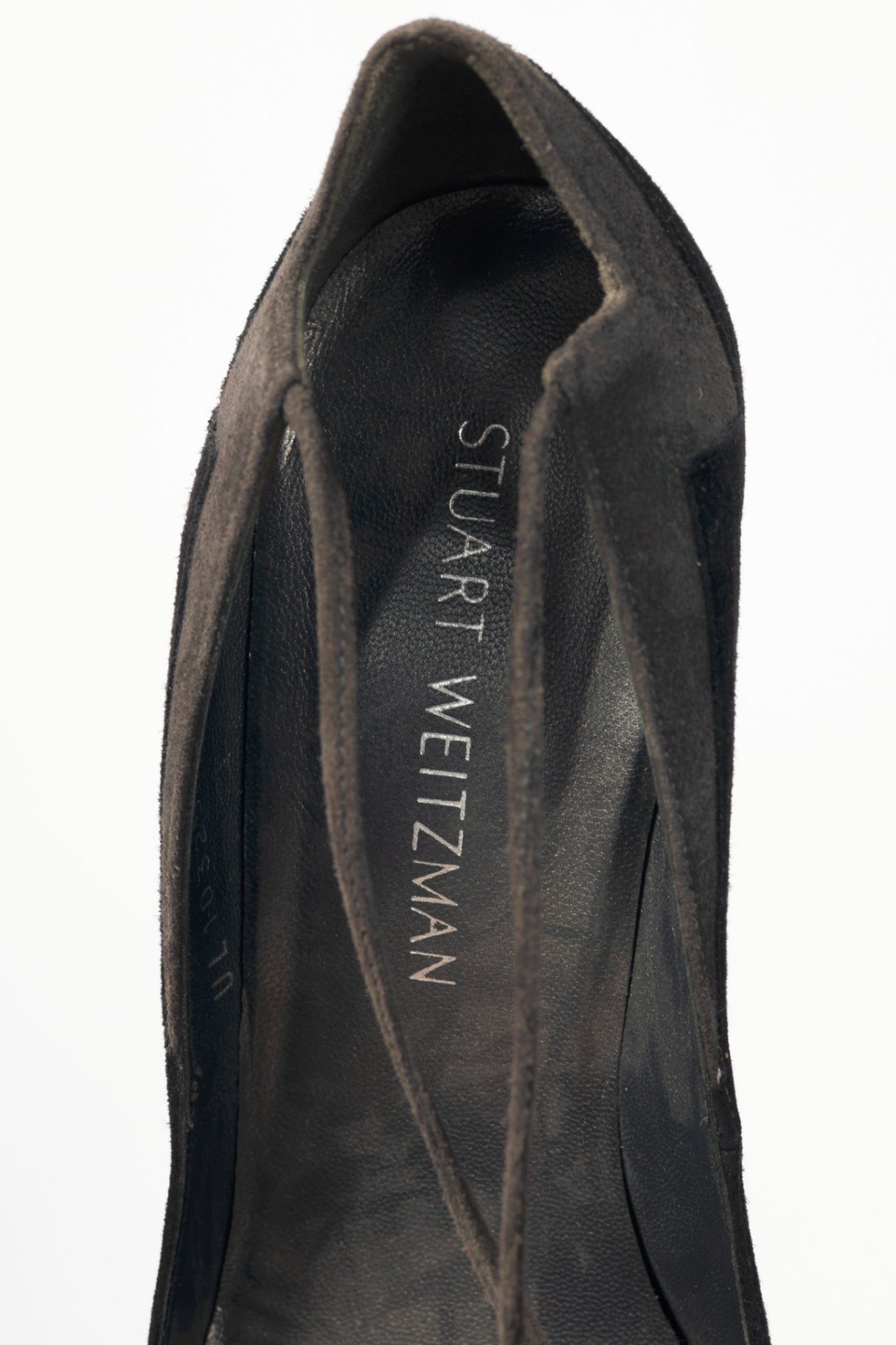 Stuart Weitzman Zig Black Suede Ankle-Tie Pointed-Toe Pumps