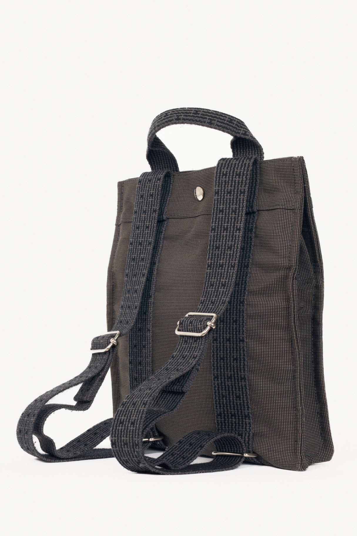 Hermes Herline Graphite Canvas H-Tape Backpack