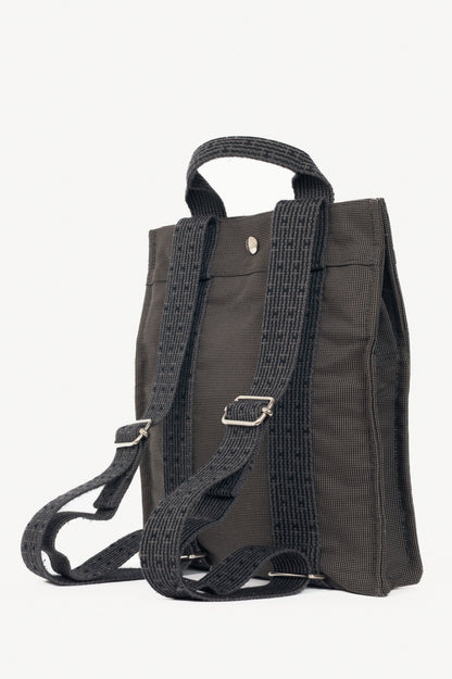Hermes Herline Graphite Canvas H-Tape Backpack