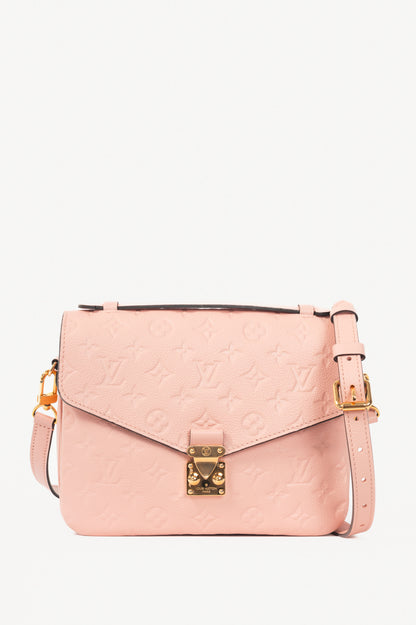 Louis Vuitton Pochette Metis MM Rose Poudre Monogram Empreinte Satchel 