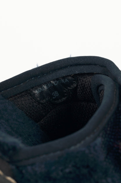 See by Chloe R17 Navy Faux-Fur Logo Slide Sandals