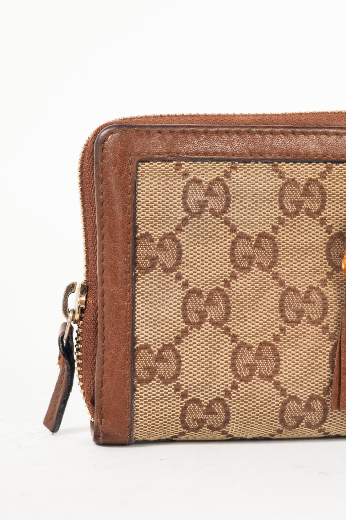 Gucci Beige GG Canvas Bamboo-Bow Wallet