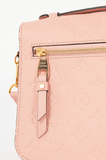 Louis Vuitton Pochette Metis MM Rose Poudre Monogram Empreinte Satchel 