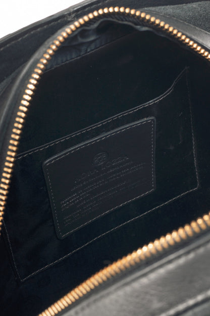 Nora Lozza Black Snake-Embossed Striped Tote