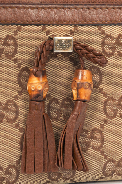 Gucci Beige GG Canvas Bamboo-Bow Wallet