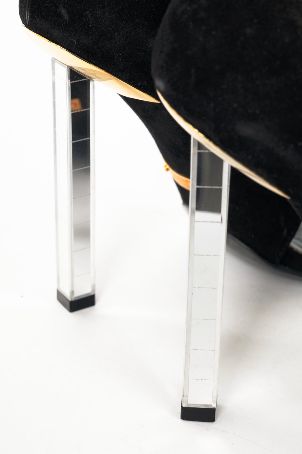 Tom Ford SS14 Runway Black Suede Mirror-Heel Sandals