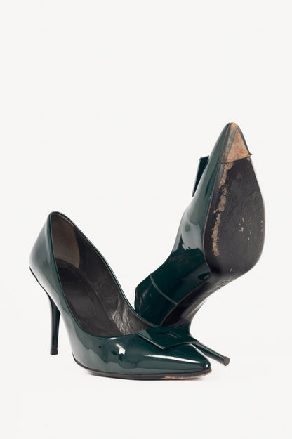 Roger Vivier Décolleté Palace 85 Cipresso Patent Buckle Pumps