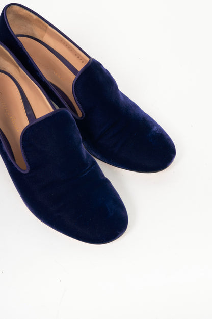 Gianvito Rossi Marcel Purple Velvet Loafer Pumps