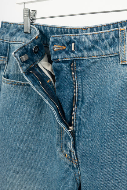 Givenchy Blue Oversized Stitched-Detail Jeans